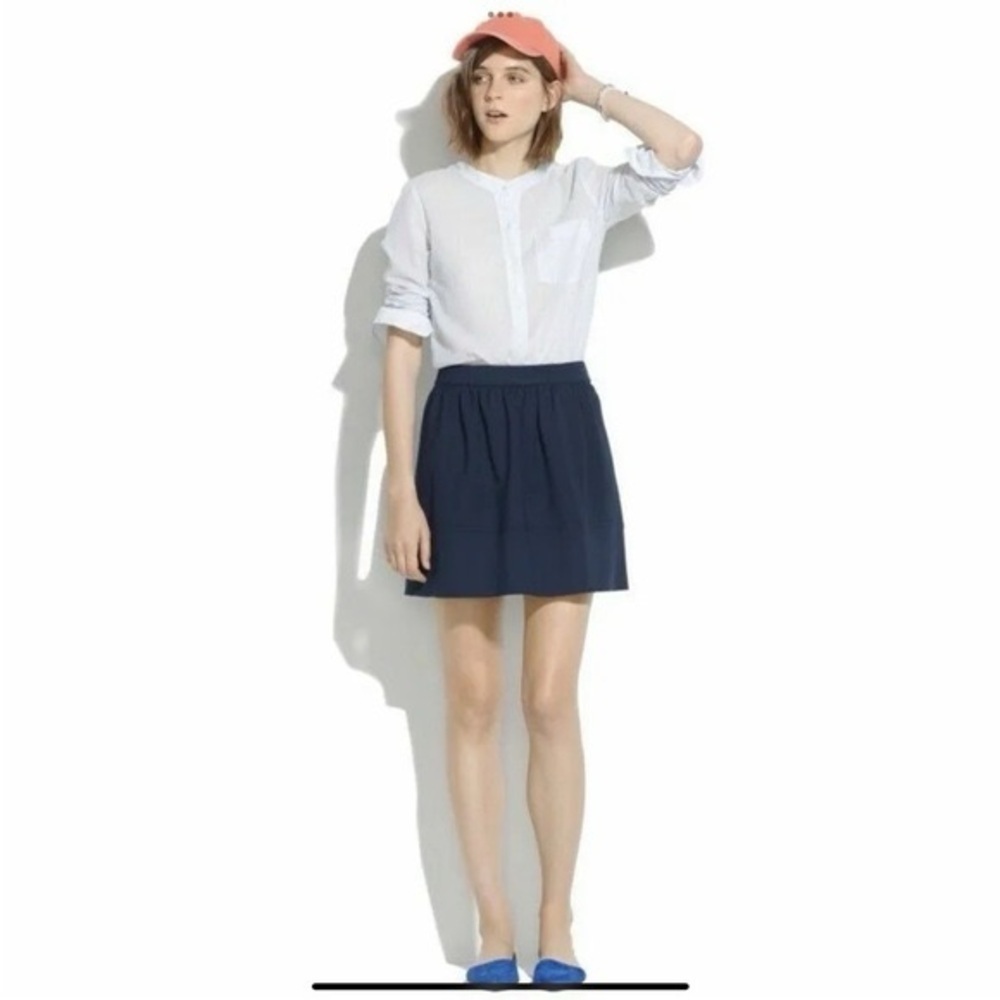 NWT Madewell Ponte Swivel Skirt Navy Blue Mini Sz 2